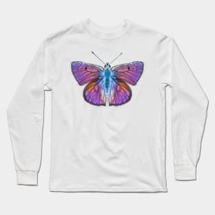 Beautiful Purple-Shot Copper Butterfly Long Sleeve T-Shirt